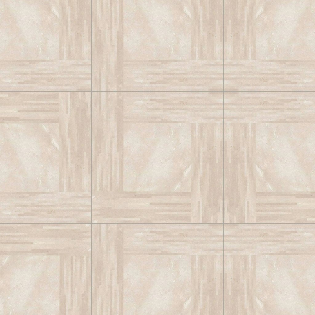 Marble Systems Marfil Supreme Polished Downtown Porcelain Backed Patterned Marble Tile 24x24 - Marfil Supreme