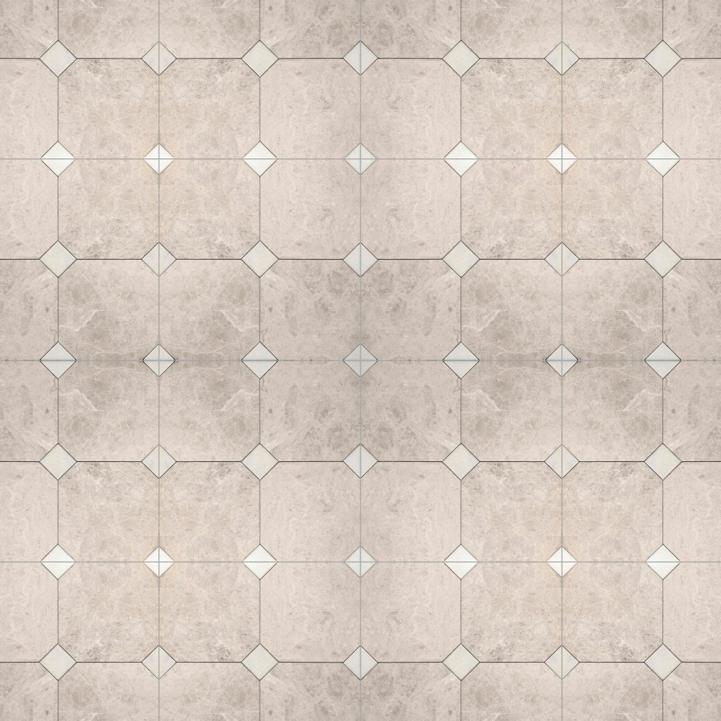 Marble Systems Silver Shadow, Glacier Tumbled Marble Tile 16x16 - Glacier
