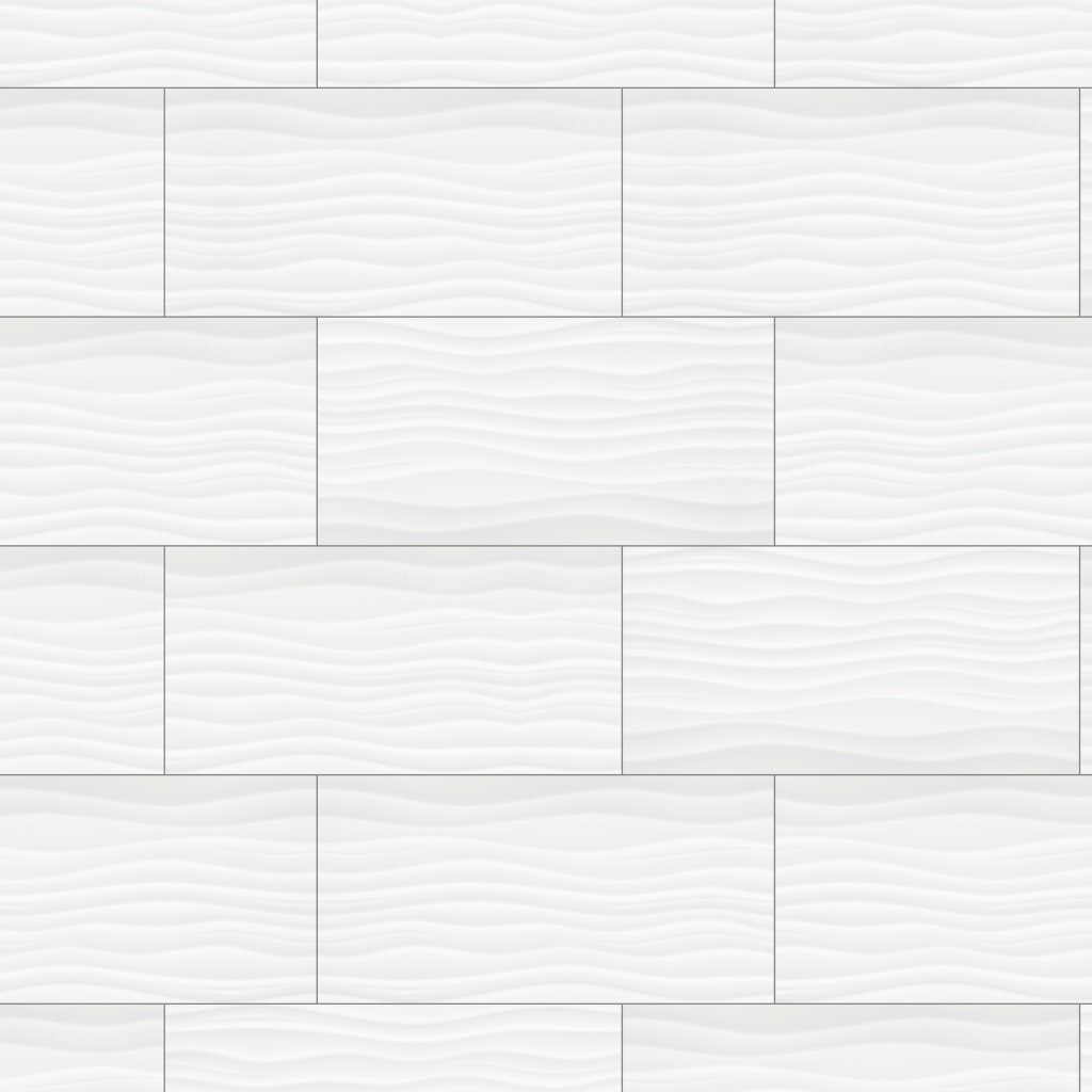 Emser Tile JAZZ RIPPLE GLOSSY - White