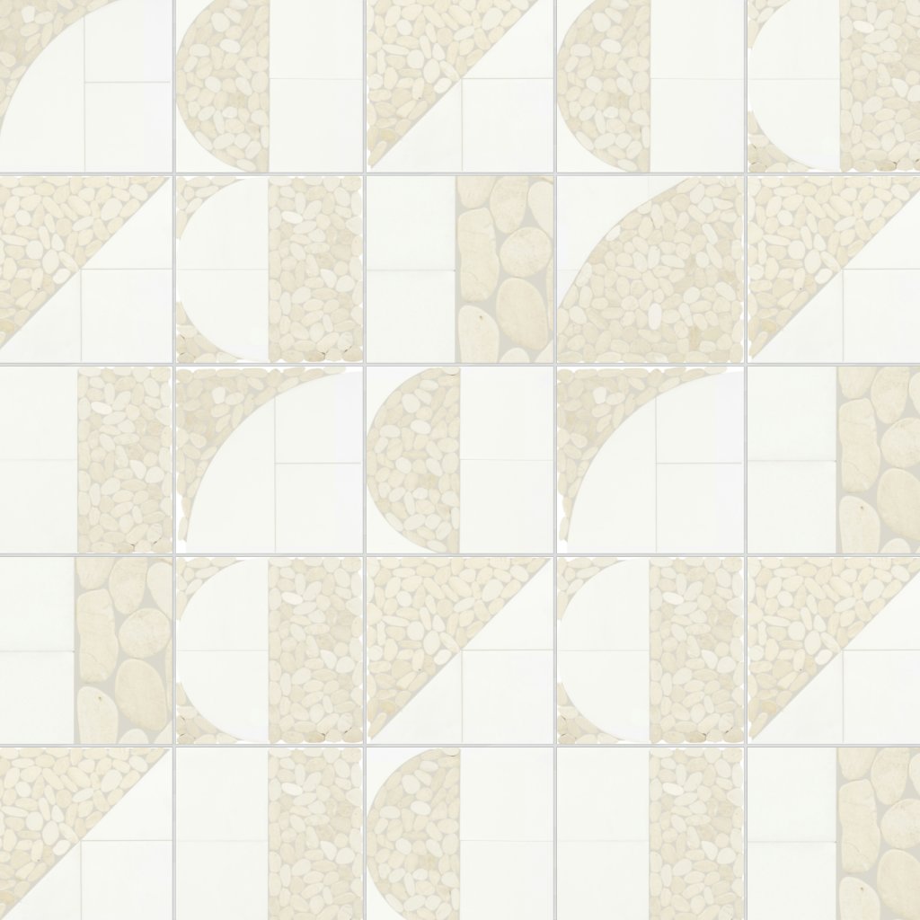 Daltile Pebble Oasis Icicle, Art Deco Pebble, Honed - Icicle