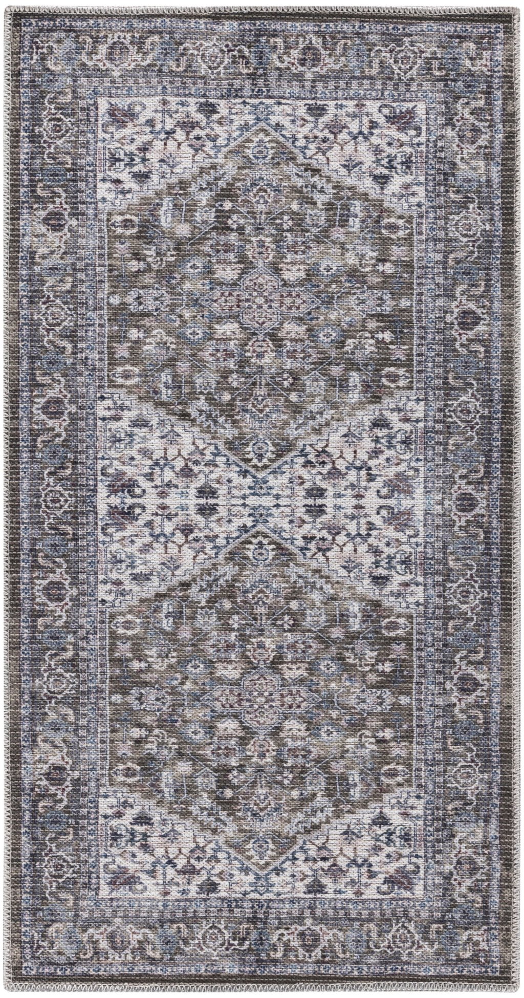 Nourison Home Nourison New Concept Washables SR104 3' x 5' Olive Ivory Vintage Indoor Rug