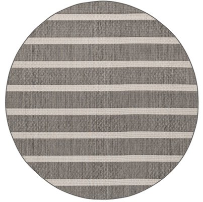 Nourison Home Nourison Positano POS03 8' x Square Charcoal Ivory Modern Rug - 4' Round