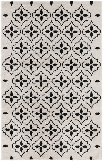 Nourison Home Nourison Sandy SDY04 6' x 9' Ivory Black Modern Rug - 4' x 6'