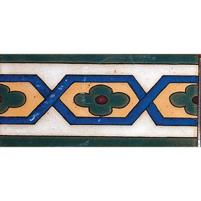 Marble Systems 110 Glazed Helix Flower Ceramic Moldings 3x6 - 110 - 3" x 6" x 3/8"