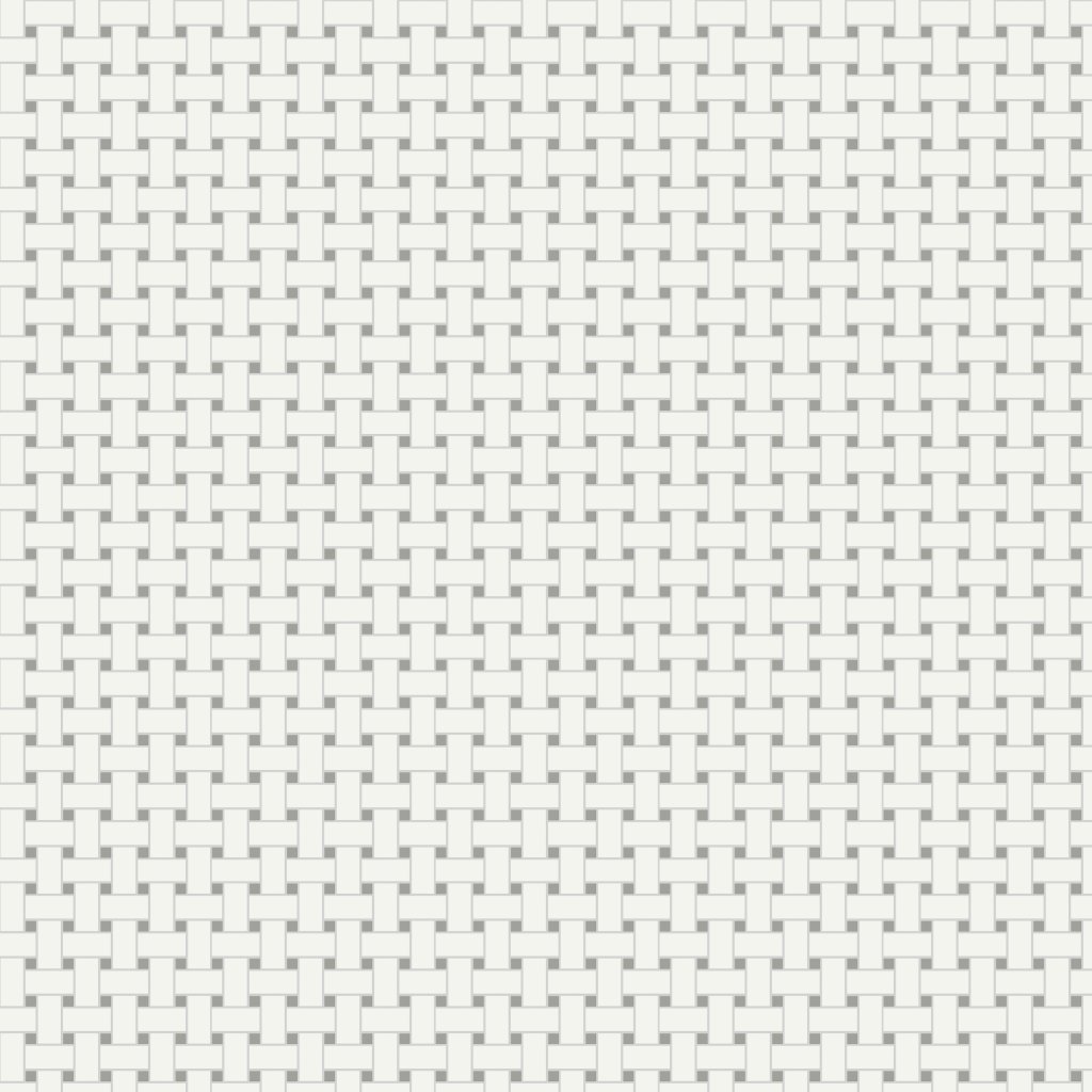 Qualis Ceramica Traditions White W/Taupe Basketweave Matt Mosaic