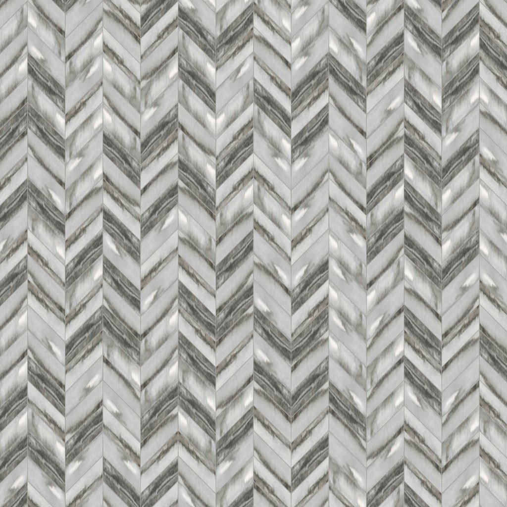 Marble Systems Storm Matte Chevron Ceramic Tile 2x6 - Storm