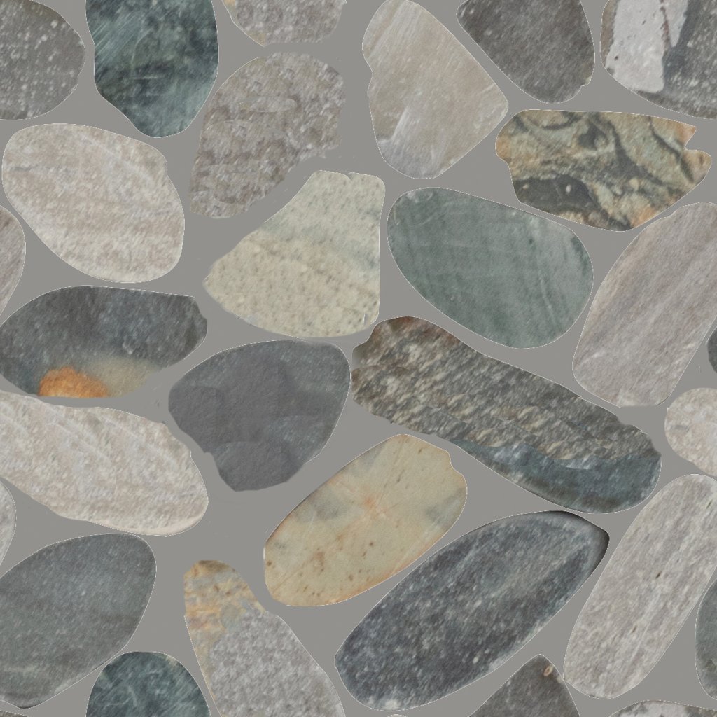 Daltile Pebble Oasis Coastal, Petal Pebble, Tumbled - Coastal