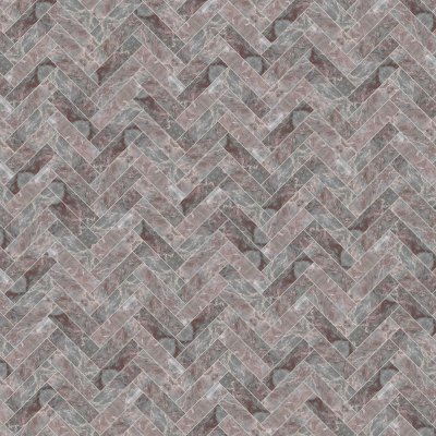 Qualis Ceramica Sereno Burgundy 1.25x4 Herringbone Mosaic - 11,25" x 11,37"