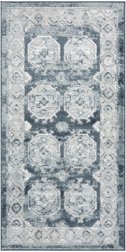 Nourison Home Nourison Dekor DEK01 2' x 4' Grey Navy Vintage Indoor Rug - 2' x 4'
