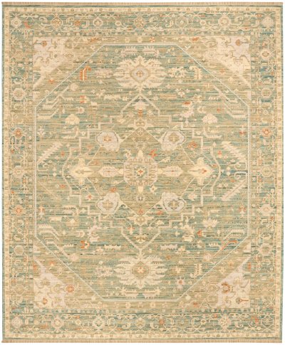 Nourison Home Nourison Antique Bloom ANB03 9' x 12' Teal Vintage Indoor Rug - 5'6" x 8'6"