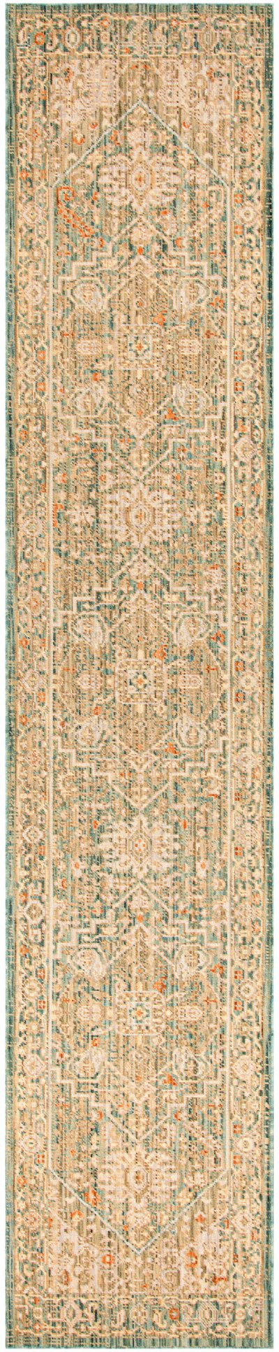 Nourison Home Nourison Antique Bloom ANB03 9' x 12' Teal Vintage Indoor Rug - 2'4" x 12'