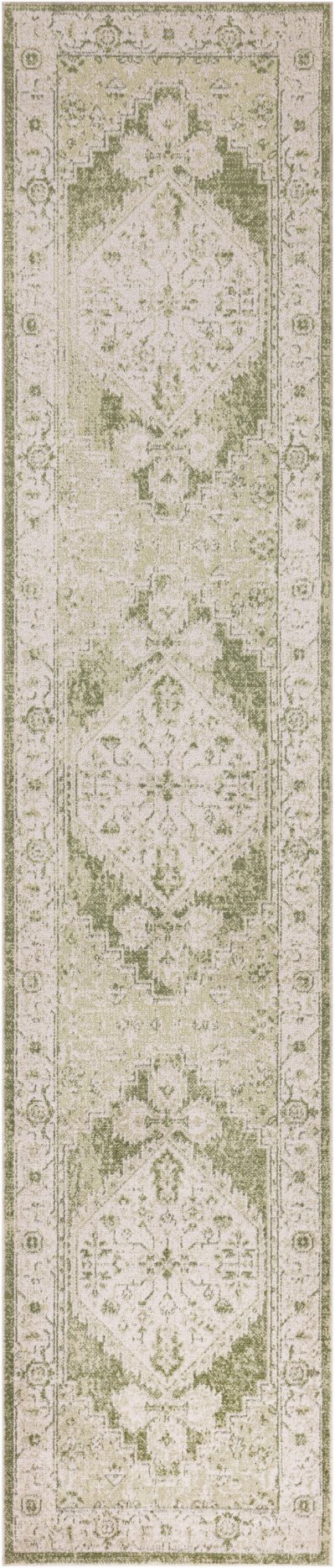 Nourison Home Nourison Astra Machine Washable ASW11 9' x 12' Ivory Green Vintage Indoor Rug - 2'2" x 8'