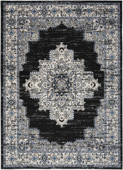 Nourison Home Nourison Passion PSN03 5'3" x 7'3" Black Ivory Vintage Indoor Rug - 5'3" x 7'3"