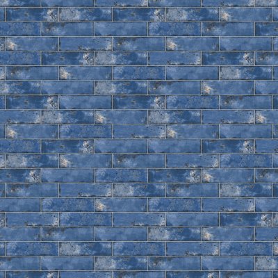 Qualis Ceramica Jamaica 3x11 Blue Gloss - Alternating 1/3