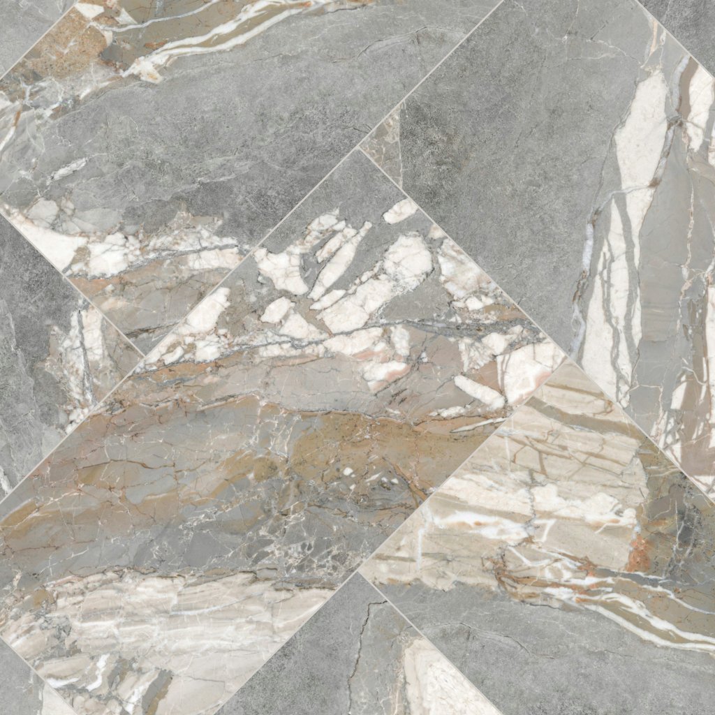 Qualis Ceramica Dynasty 24x48 Grey Polished/matt - Grey