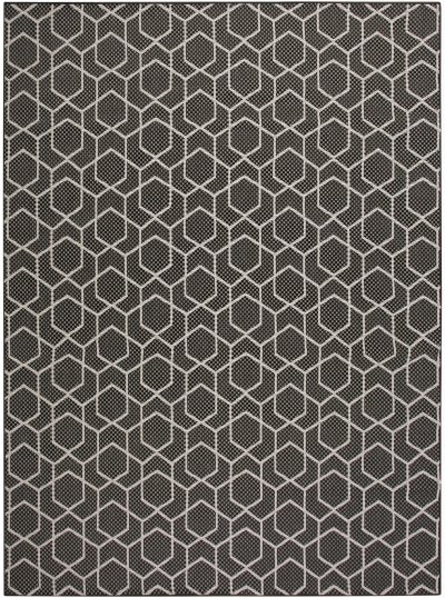Nourison Home Nourison Horizon Indoor/Outdoor HOZ01 5' x 7' Black Modern Rug - 8' x 10'