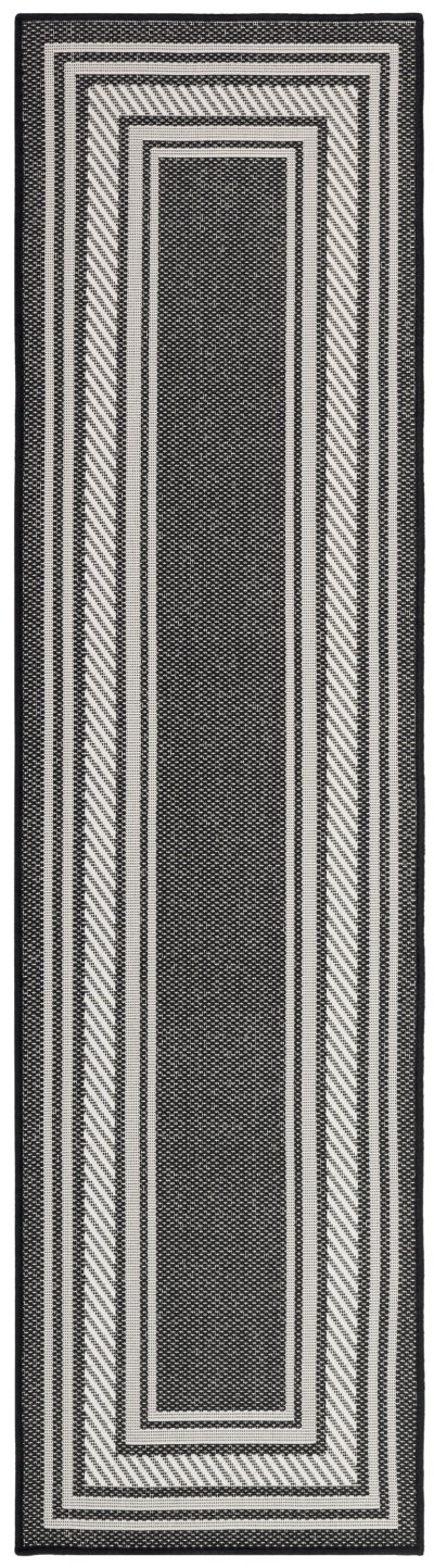 Nourison Home Nourison Horizon Indoor/Outdoor HOZ03 5' x 7' Black Modern Rug - 2'2" x 8'