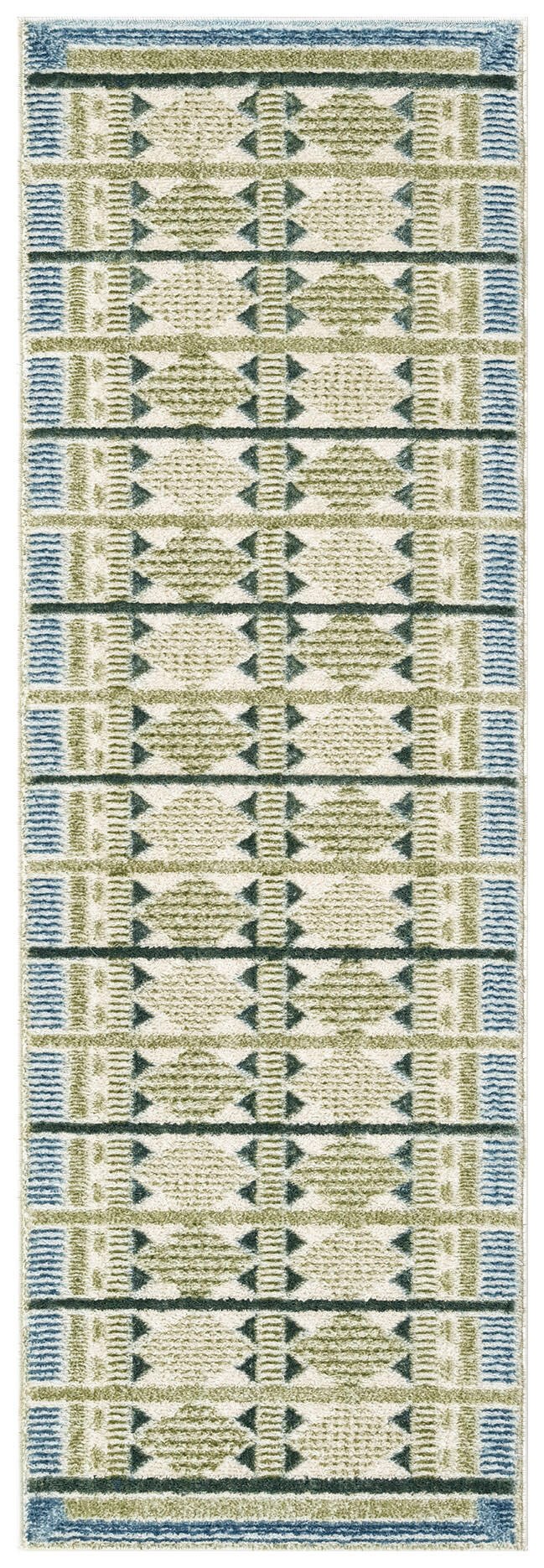 Nourison Home Nourison Nordic NRC06 2' x 6' Green Blue Modern Indoor Rug