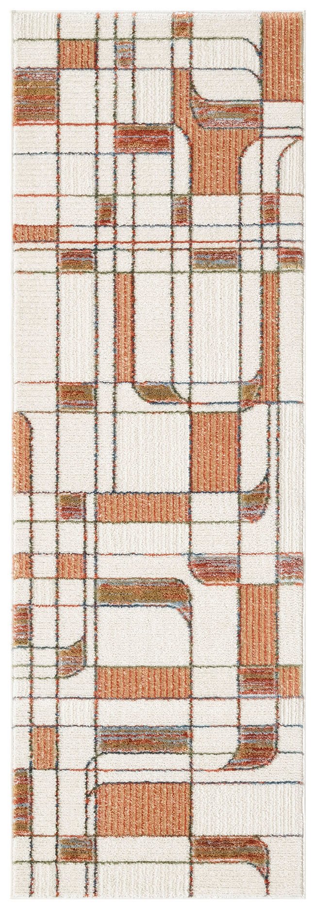 Nourison Home Nourison Nordic NRC17 2' x 6' Ivory Rust Mid-Century Modern Indoor Rug