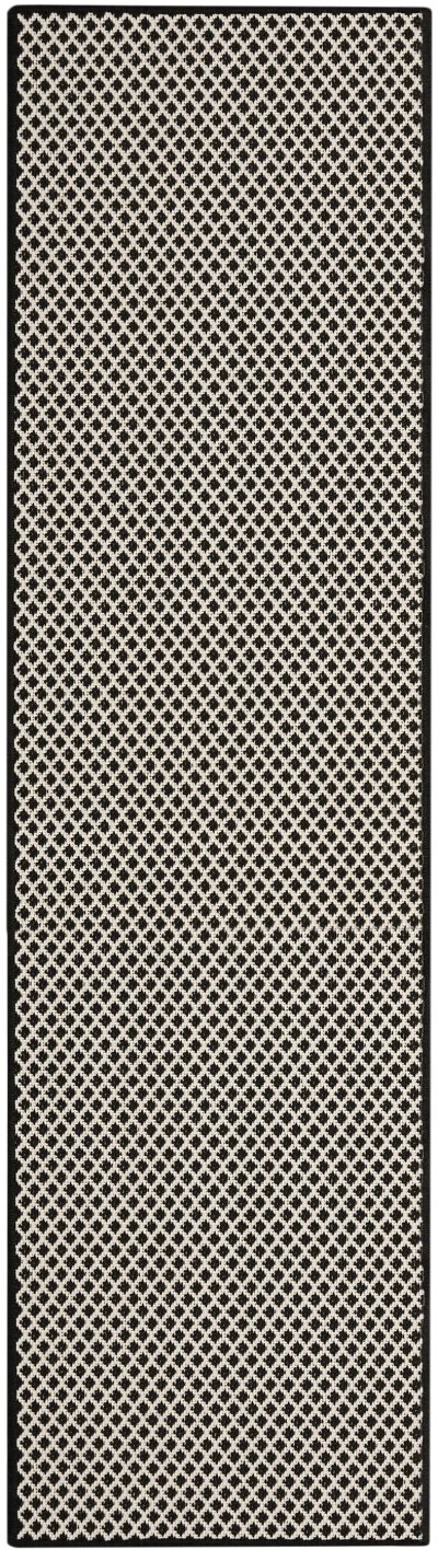 Nourison Home Nourison Courtyard COU01 2' x 6' Black White Modern Rug - 2' x 6'