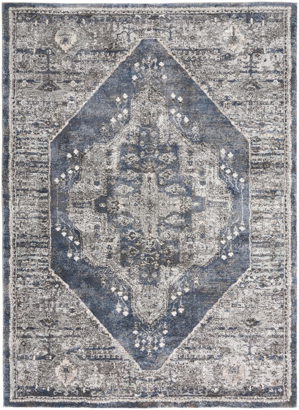 Nourison Home Nourison American Manor AMR02 3'11" x 5'11" Blue Farmhouse Indoor Rug