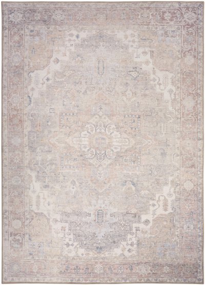 Nourison Home Nourison Vintage Washables VWS07 4' x 6' Light Blue Vintage Indoor Rug - 5'3" x 7'3"