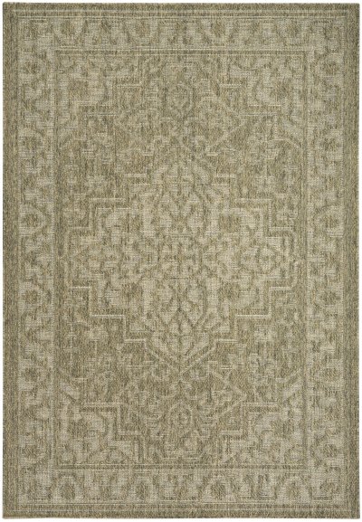 Nourison Home Nourison Tulum TLM05 2'2" x 8' Olive Outdoor Rug - 4' x 6'