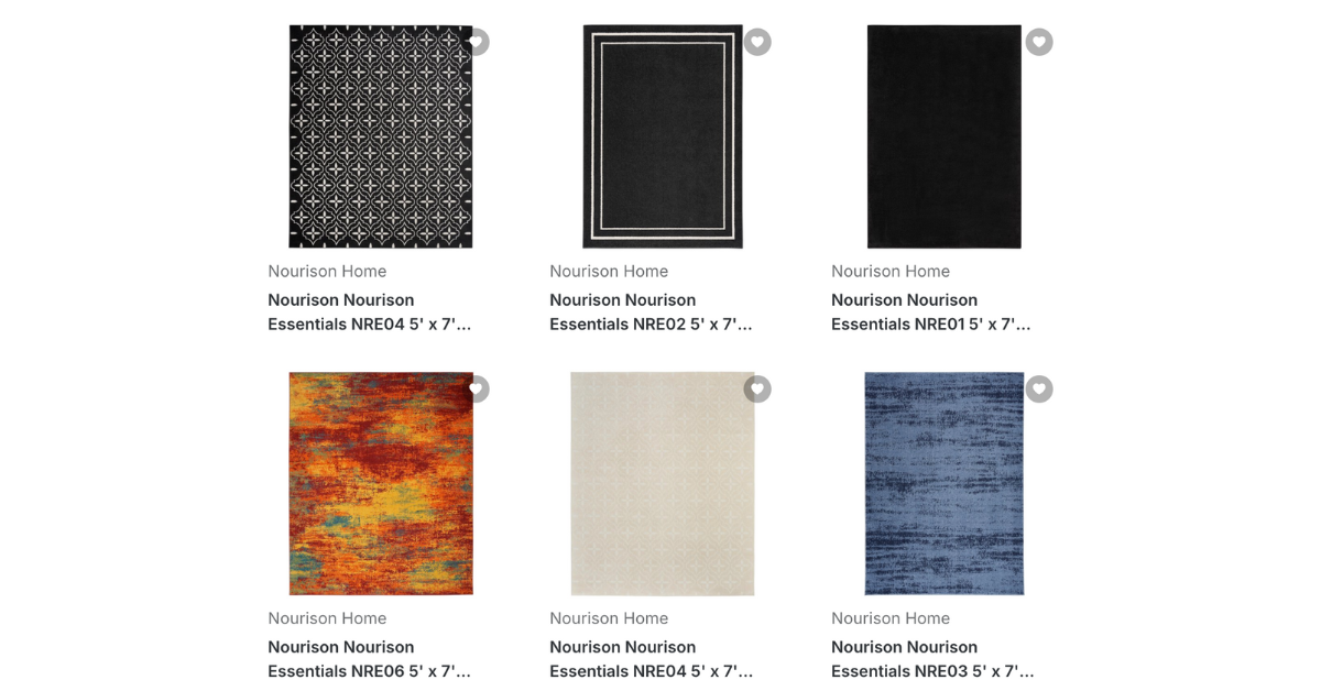 A collection of area rug samples showcasing various colors and textures arranged neatly on a display surface.