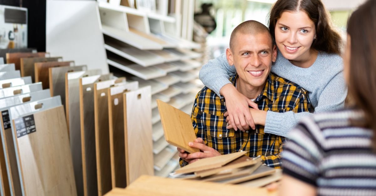 couple getting flooring assistance at Floors USA
