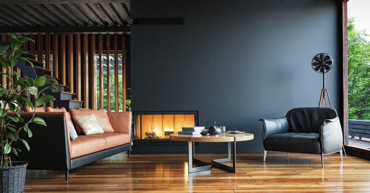 Modern Dark Home Interior Background